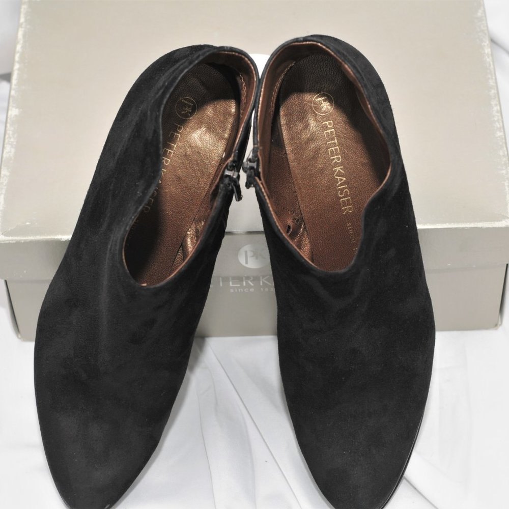 Designer "Peter Kaiser" Soft Black Suede Booties - Picture 12 of 14